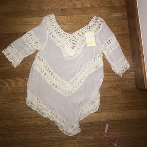 NWOT Anthro A’Reve Boho Crochet Kimono Dress